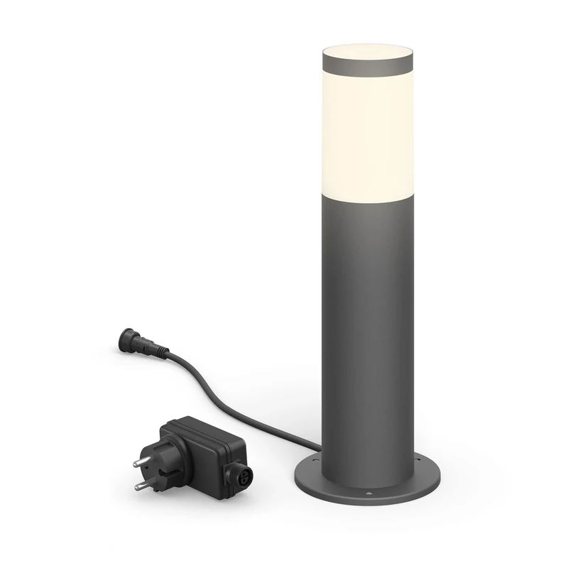 Philips Utrecht Outdoor Pedestal Light Starter Set (6 W), Weatherproof Low Voltage Outdoor Light with Warm White Light, Energy-Saving LED Lighting, Anthracite