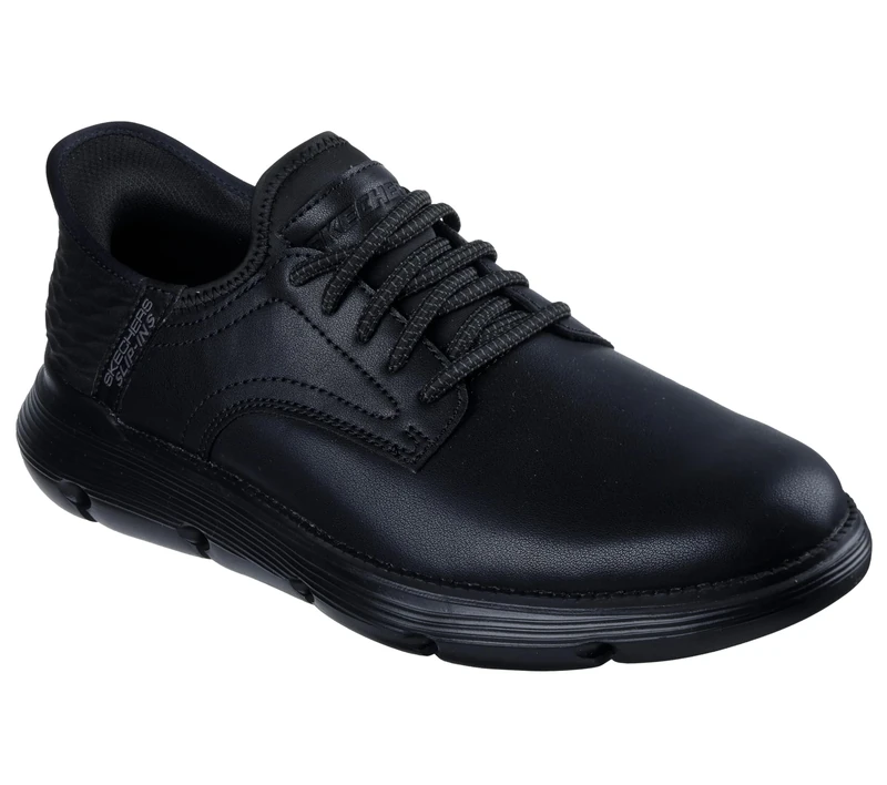 Skechers Mens Garza Gervin Shoes, Black Leather, 9 UK
