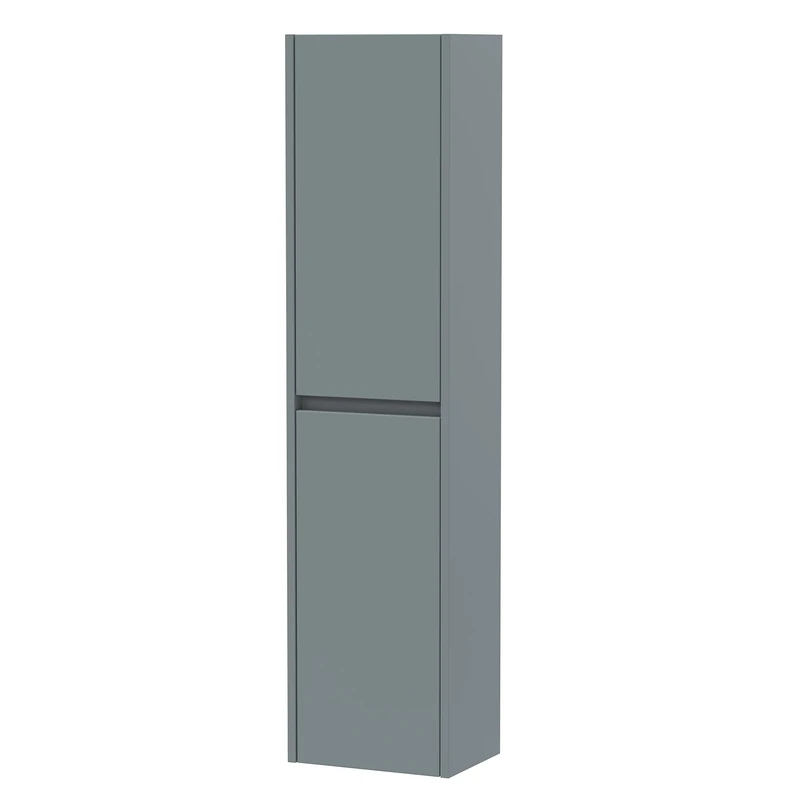 Hudson Reed NPH2362 Havana Modern Bathroom Wall Hung 1 Door Tall Bathroom Storage Unit, 350mm, Matt Coastal Grey - Image 1