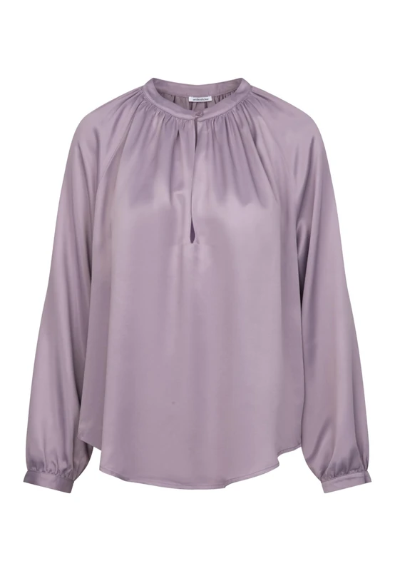 Seidensticker Women's Blouse - Fashion Blouse - Regular Fit - Crew Neck - Long Sleeve - 100% Viscose, Gray, 10