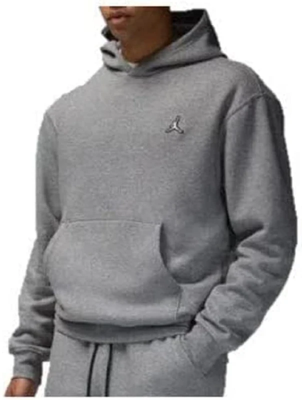 NIKE Men's Ess FLC Hoodie, Carbon Heather/White, XS