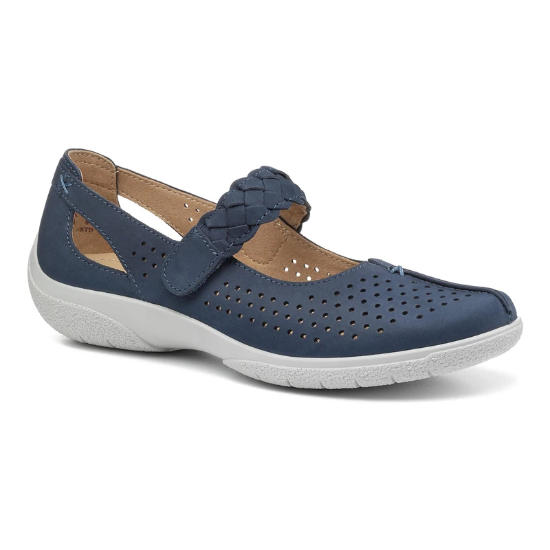 Hotter Women's Quake II Wide Mary Jane Flat, Blue, 8 UK - Image 1