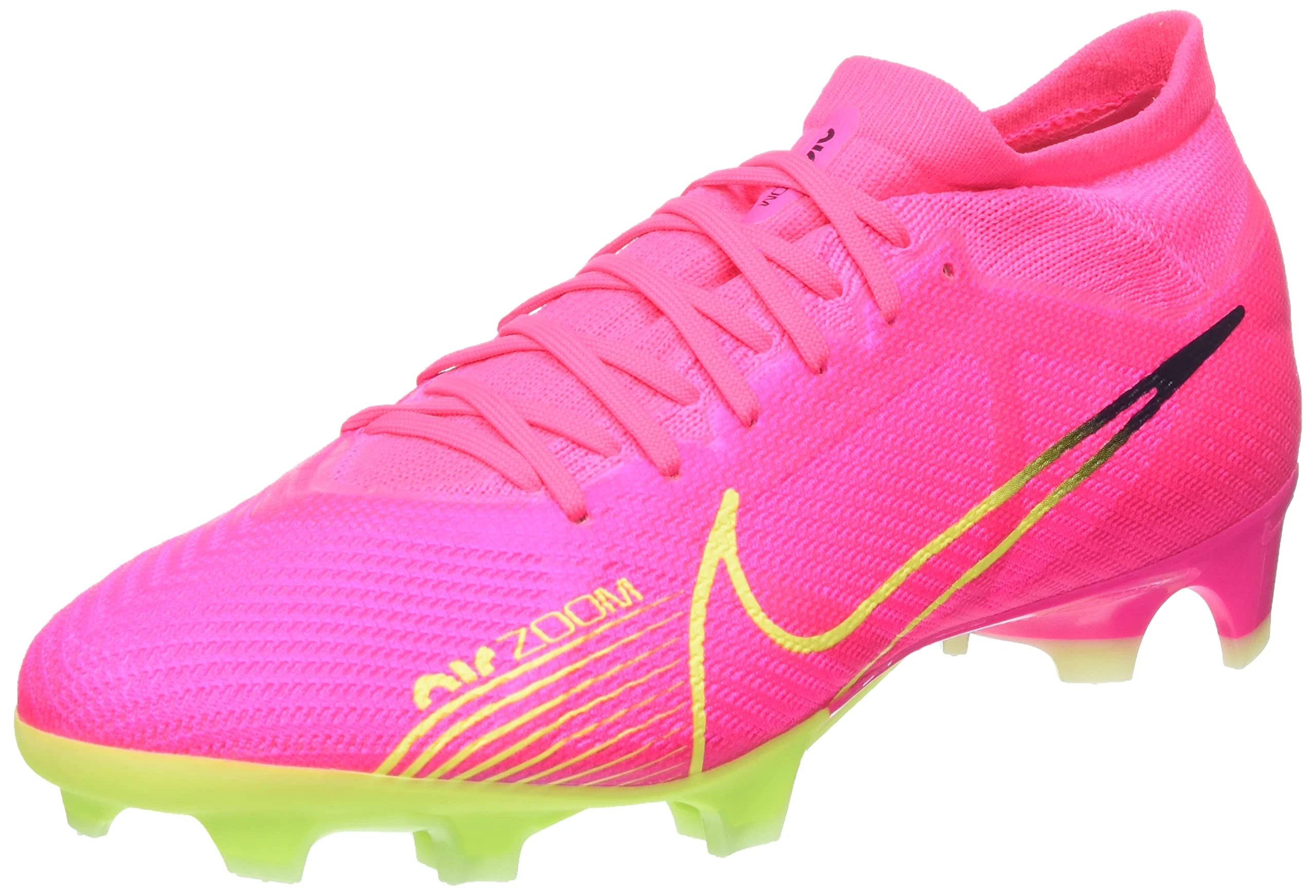 NIKE Men's Zoom Vapor 15 Pro Fg Soccer Shoe, Pink Blast Volt Gridiron, 12 UK