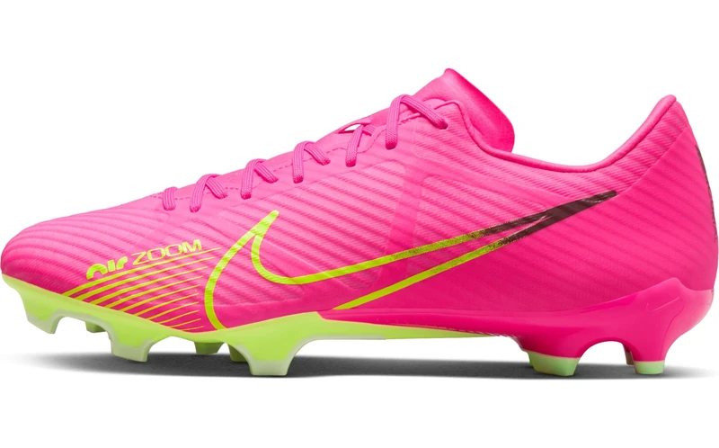 NIKE Zoom Vapor 15 Academy Fg/Mg Soccer Shoe Pink Blast Volt Gridiron 7.5