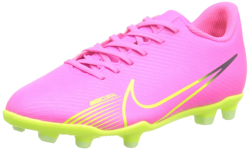 NIKE Jr Vapor 15 Club Fg/Mg Soccer Shoe, Pink Blast Volt Gridiron, 3 UK