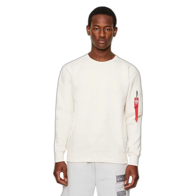 Alpha Industries Dragon EMB Sweatshirt for Men Jet Stream White