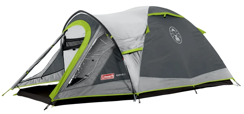 Coleman Tent Darwin | 2 Person Compact Dome Tent | Lightweight Camping, Festival and Hiking Igloo Tent | 100% Waterproof with HH 3000mm | Sewn-in Groundsheet, Grey
