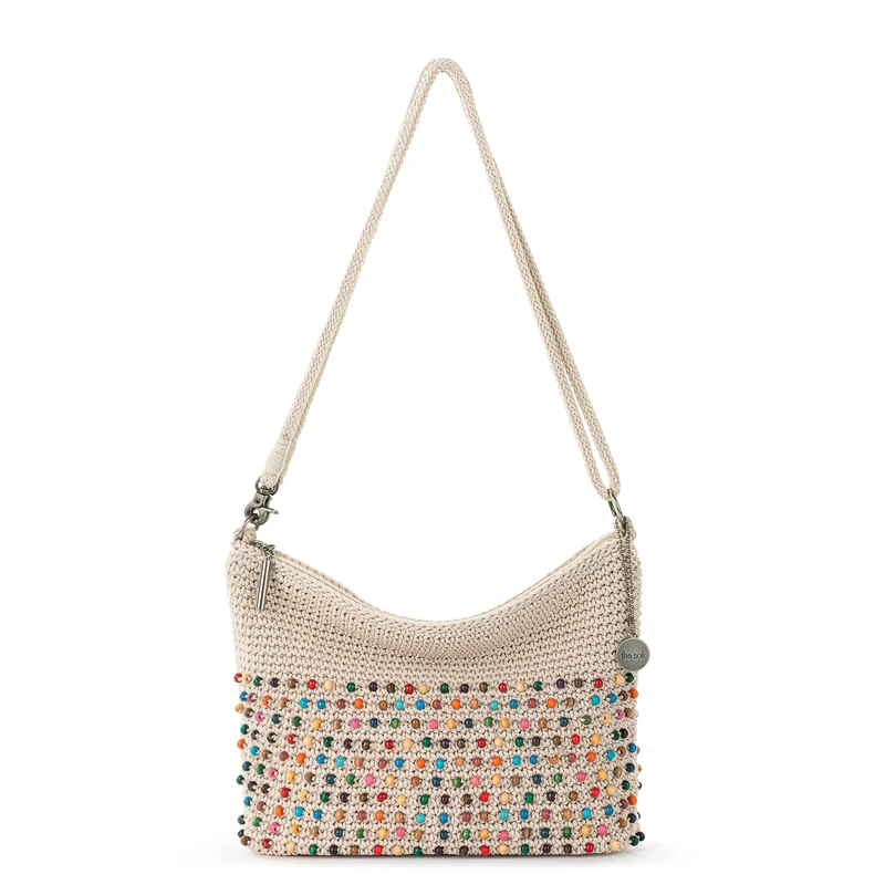The Sak Lumi Hand-Crochet 3-in-1 Crossbody, Ecru Multi Beads, One Size