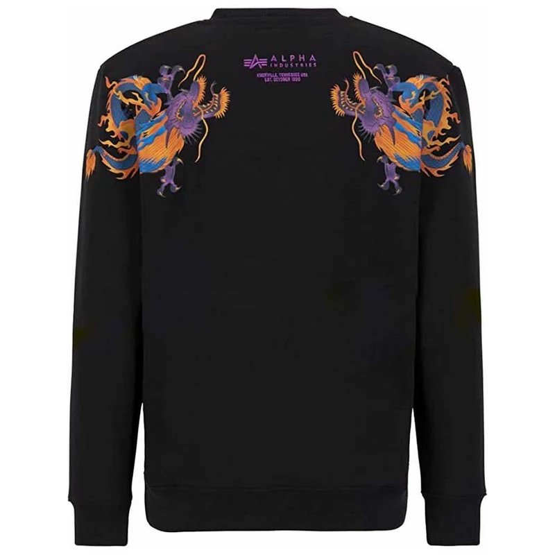 Alpha Industries Men's Dragon EMB Sweatshirt, Black, XS