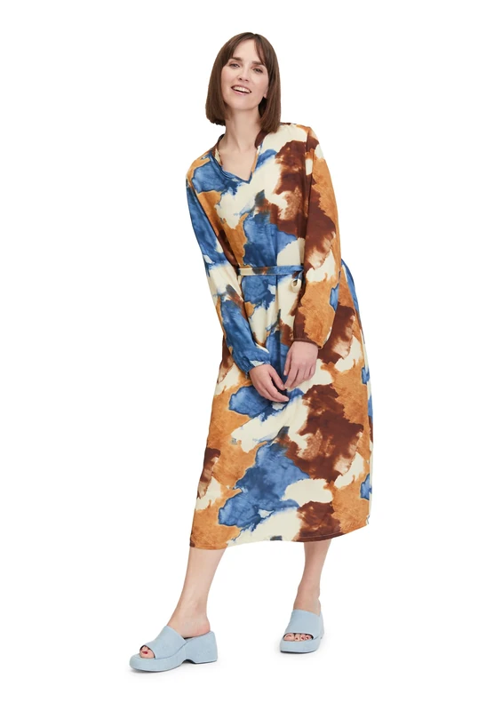 Cartoon Women's 1609/7130 Dress, Brown/Blue,