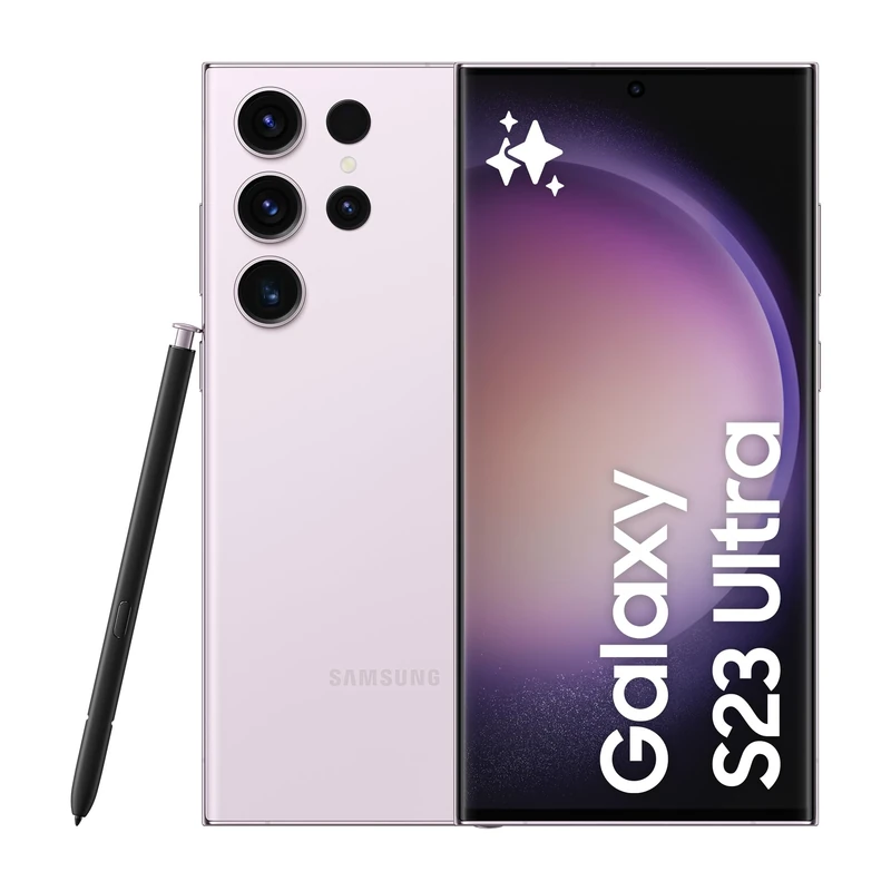 Samsung Galaxy S23 Ultra 5G Dual SIM Android Mobile Phone, 256GB, SIM Free Smartphone, Lavender, 3Y Extended Manufacturer Warranty (UK Version)