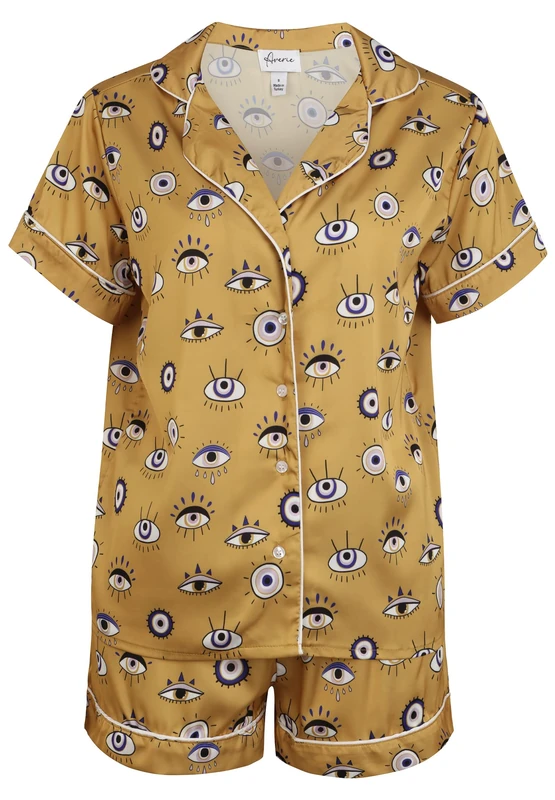 Averie Women's Pajama set, Amara Pajama Set, Golden,