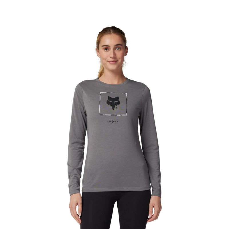 Fox Racing Women's Atlas Ls Tech Tee Fashion-t-Shirts, Pewter, Small - Image 1