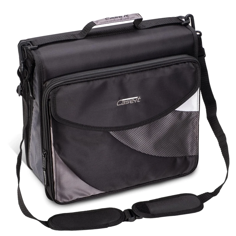 Case-it Universal Dual Binder Pack, 2 Set of 2” D-Ring Dual, W/Removable File Folder Hold Down Pages, Backpack Style Straps, Padded Laptop Pocket, Front Flap Pocket, Laptop Storage