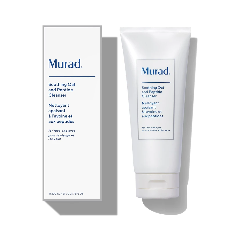 Murad Soothing Oat and Peptide Cleanser – Gentle Face Cleanser for Sensitive Skin – Creamy, Hydrating Facial Skin Care Treatment – Relief from Dryness and Irritation, 200ml