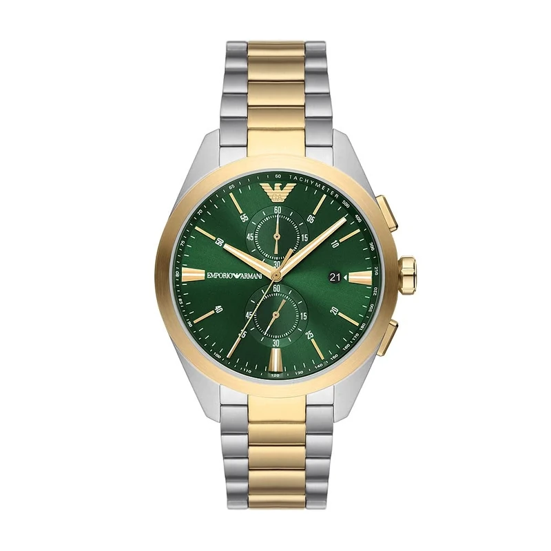 Emporio Armani Watch for Men, Chronograph Movement, 43 mm Silver Stainless Steel Case with a Stainless Steel Strap, AR11511