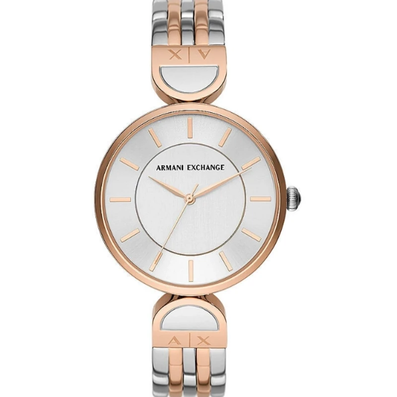 Armani Exchange Watch For Women, Quartz Movement and 38mm Case Size with Stainless steel, Leather or Silicone strap
