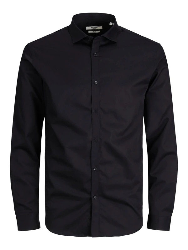 JACK & JONES Men's Jprblacardiff Shirt L/S Ps Noos Shirt, Black/fit: Loose fit, 5XL