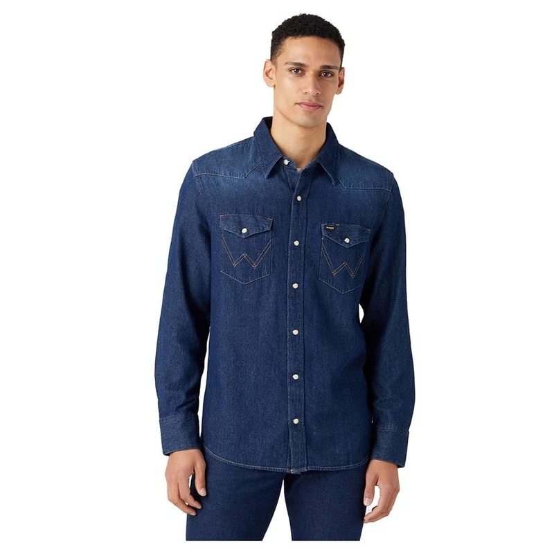 Wrangler Mens 27mw Shirt, Dark Stone, 4XL UK