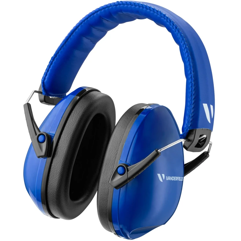 Vanderfields Premium Hearing Protection Ear Defenders - Broad Spectrum Sound Reduction 34.4dB at 2K Hz Noise Cancelling - Headset Safety Noise Cancellation - Headphones Kids 3-12 - Dark Blue
