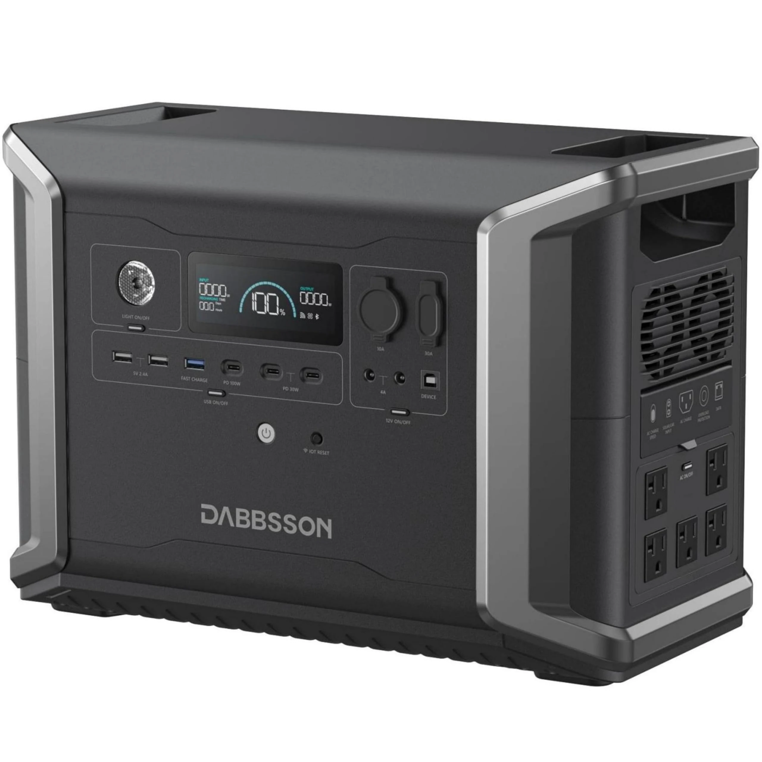 Dabbsson Portable Power Station DBS2300, 2330Wh EV Semi-solid State LiFePO4 Home Battery Backup, Max 16660Wh, 2200W AC Outlets, Solar Generator for Camping, Home Backup, Emergency, RV