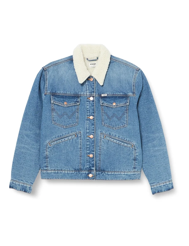 Wrangler Women's Heritage Sherpa Denim Jacket, First Love, XS