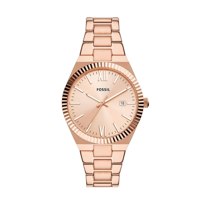 Fossil Watch for Women Scarlette, Quartz Movement, 38 mm Rose Gold Stainless Steel Case with a Stainless Steel Strap, ES5258
