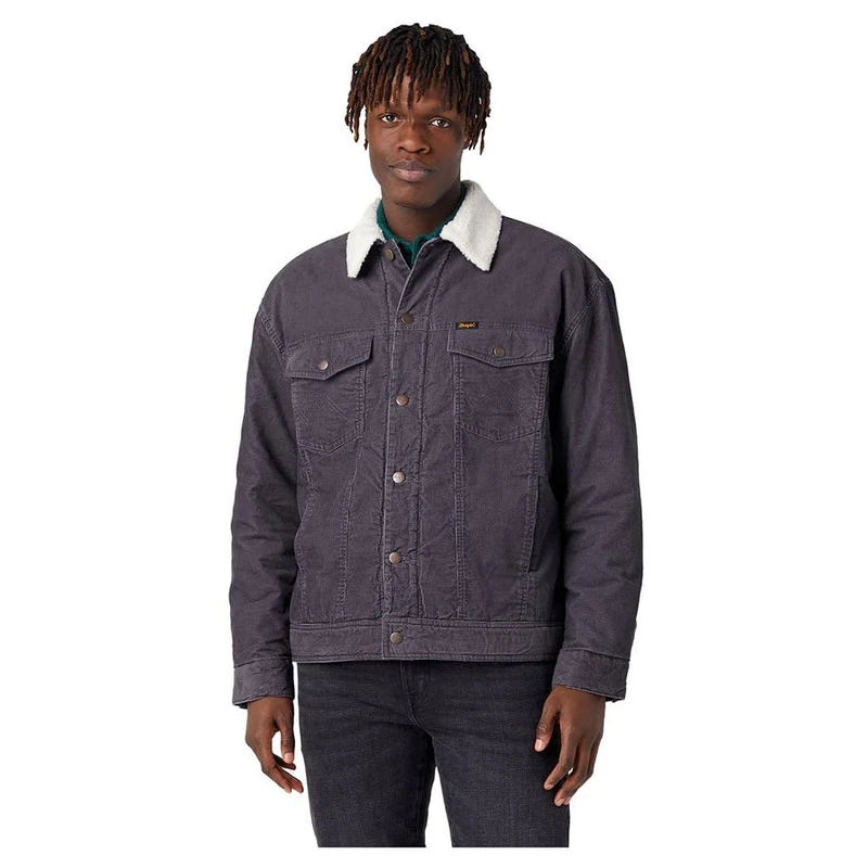 Wrangler Men's Antifit Sherpa Jacket, Faded Black, M