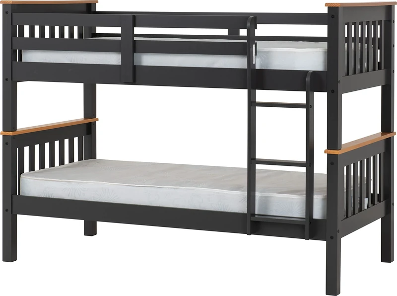 Seconique Neptune 3' Single Bunk Bed in Grey/Oak Effect