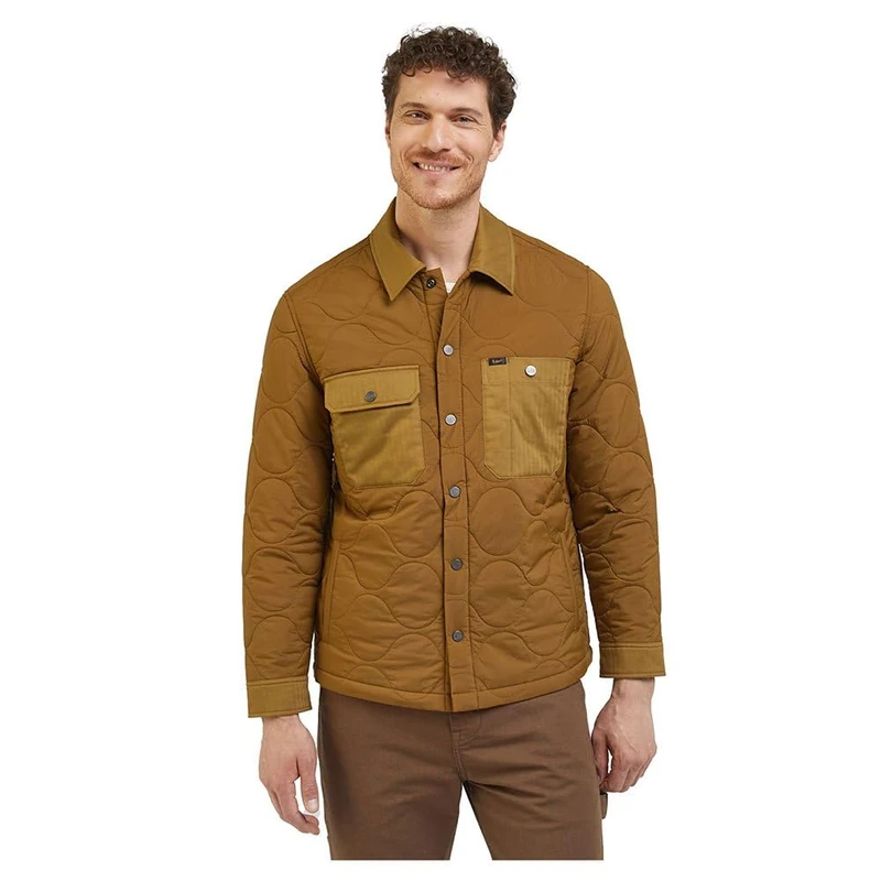 Lee Men's Quilted Overshirt Jacket, Tumbleweed, XXL - Image 1