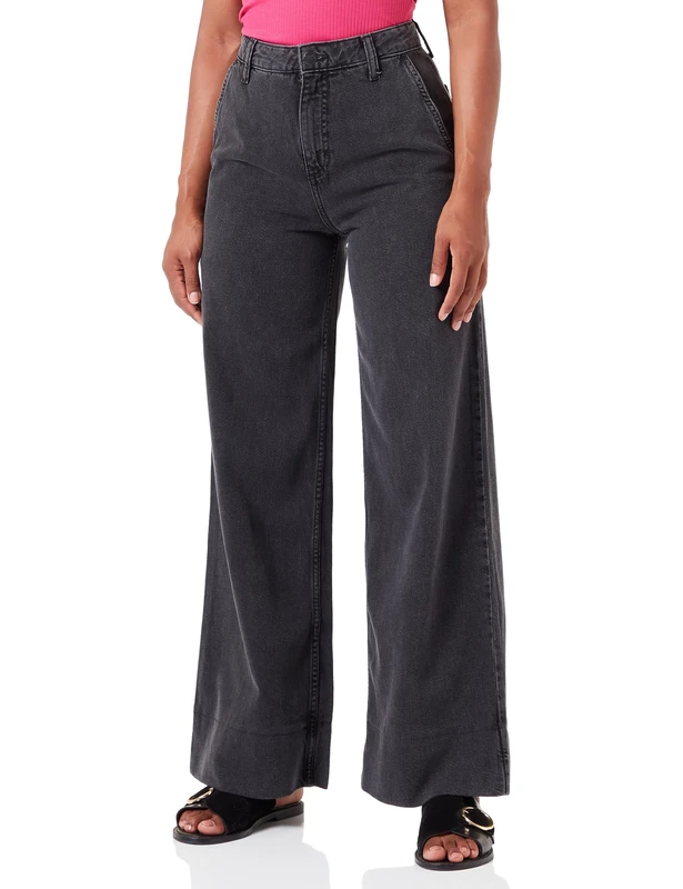 Lee Women's Utility Stella A Line Jeans, Black, 30W x 33L
