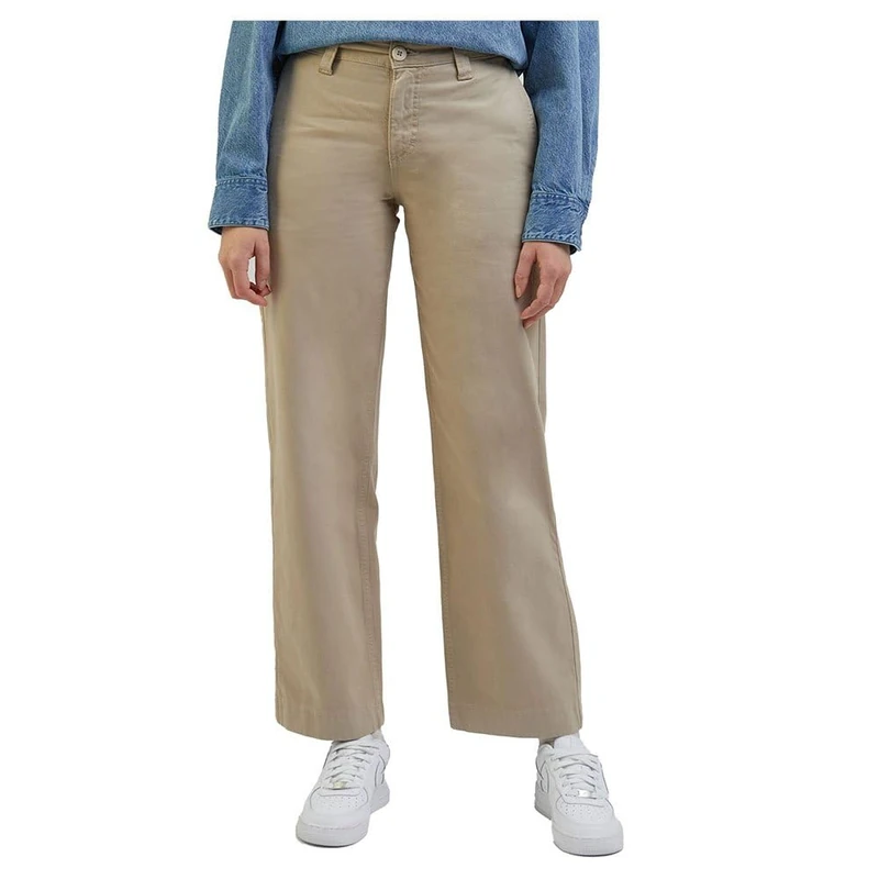 Lee Women's Straight Chino Pants, Beige, 28W x 33L