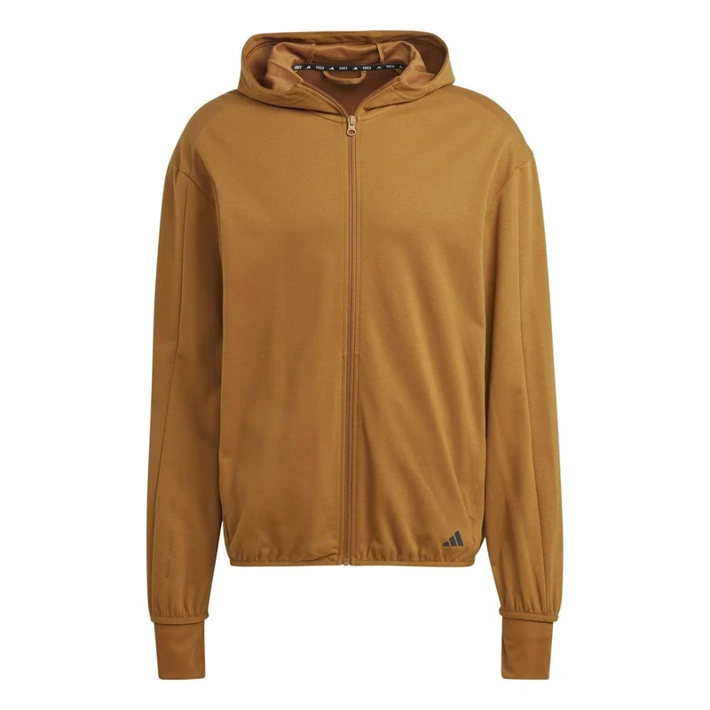 adidas Mens Yog Bse Full Zip Hoodie Br Strata/Black L