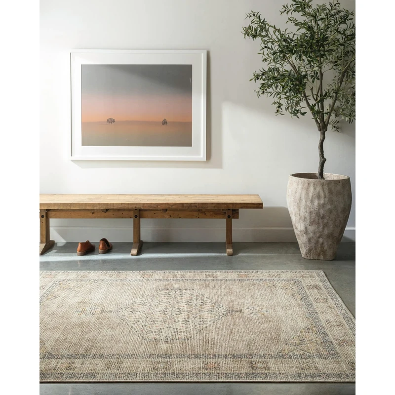 Livabliss x Becki Owens Lila Vintage - Area s Living Room 200x275 cm, Hallway, Bedroom - Chic Neutral Scandi, Traditional Boho Style, Natural Easy Care Pile - Large, Ivory, Amber