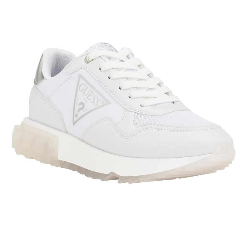 GUESS Women's Melany Sneaker, White, 8 UK