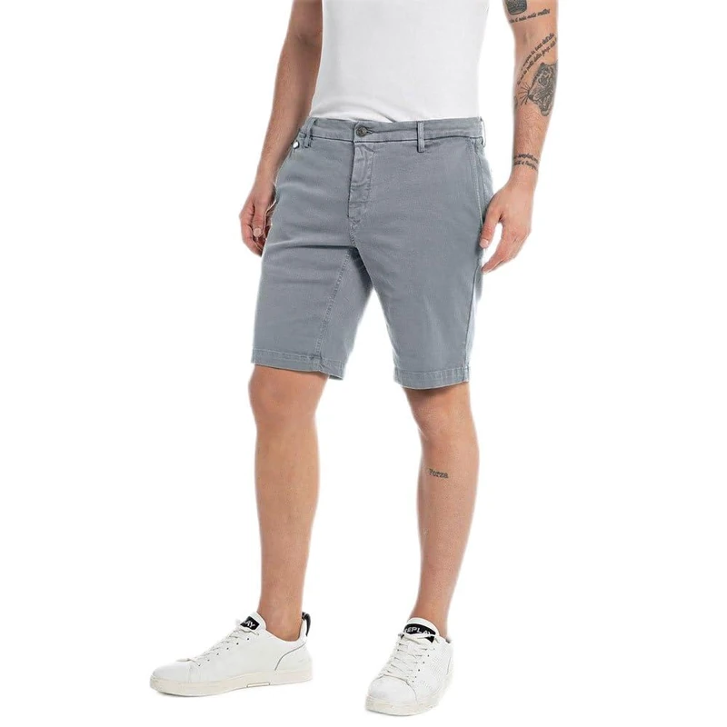 Replay Men's Bermudas Benni Hyperflex X-Lite in Stretch Denim, Clay 773 (Grey), 36W - Image 1