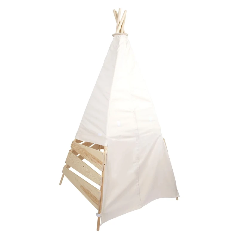 small foot Outdoor Teepee Tent made of wood and tent fabric, spacious play tent for the garden, for ages 2+ years, 12405