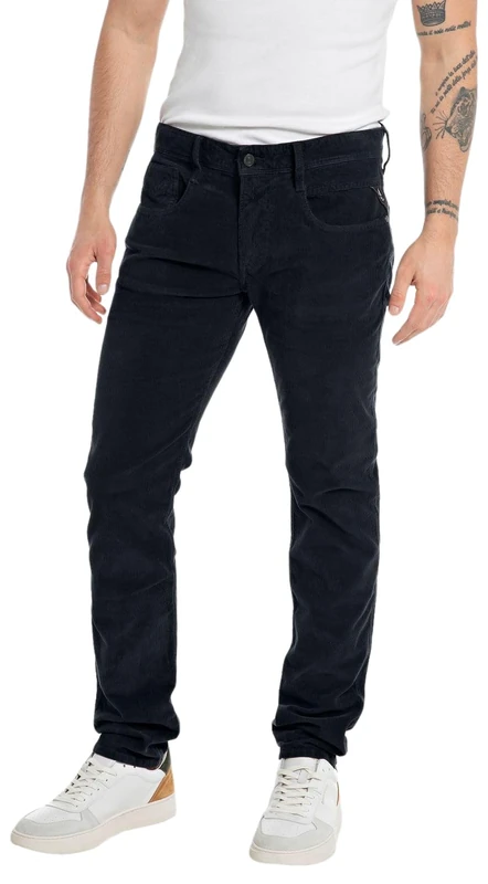 REPLAY Men's M914Y Anbass Garment Dyed Pants, Blue 086, 29W / 34L