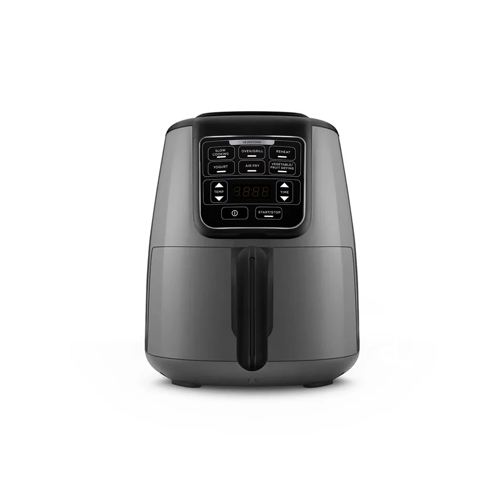 Karaca Air Cook XL 2 in1 Digital Airfryer for 4 People, 4L - Instant, Compact & 6 Cooking Functions, Single Drawer - Circulation Air Tech - Less Fat Technology - 1550W, Space Grey