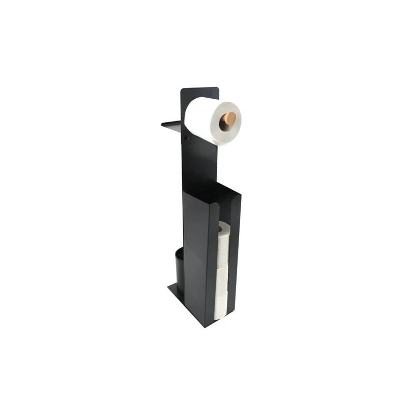 Toilet with Smartphone Holder Steel & Bamboo Yoni Matt Black Spirella