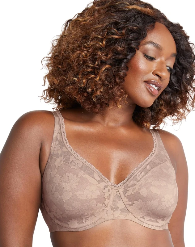 Bali Women's Passion for Comfort Underwire, Multiway Convertible, Soft Lace Bras, Evening Blush, 42D