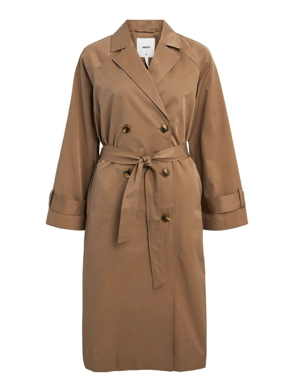 Object Objclara Keily Women's Trench Coat Noos Trench Coat, fossil, 12 - Image 1