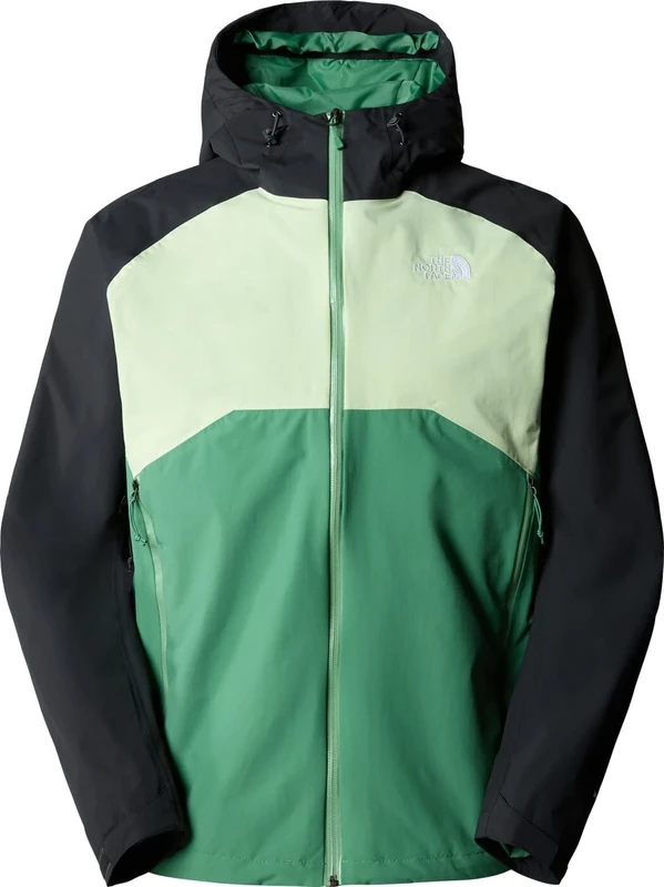 THE NORTH FACE Men's Stratos Jacket, Dpgrssgrn/Lmcrm/Asphltgry, XXL