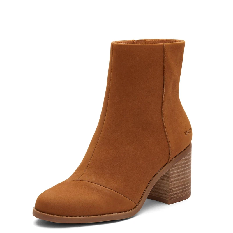 TOMS Women's Evelyn Mid Calf Boot, Tan Leather, 4 UK - Image 1