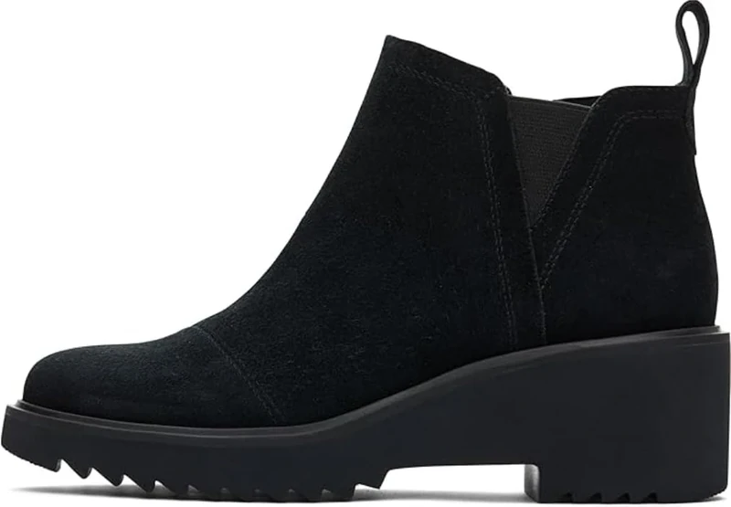TOMS Women's Maude Ankle Boot, Black/Black Suede, 5.5 UK