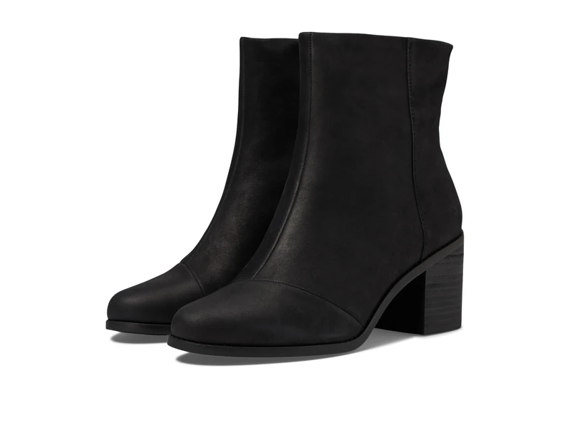 TOMS Women's Evelyn Mid Calf Boot, Black/Black Leather, 3.5 UK