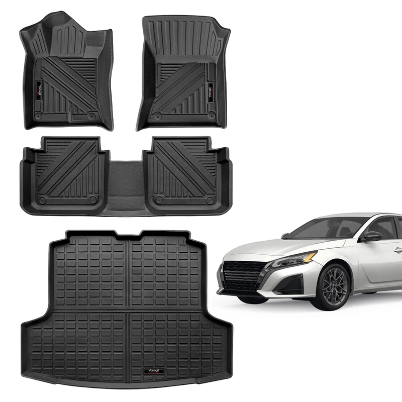 Yonugli All Weather Compatible for 2019-2023 Nissan Altima Floor Mats and Trunk Cargo Liner Set Accessories