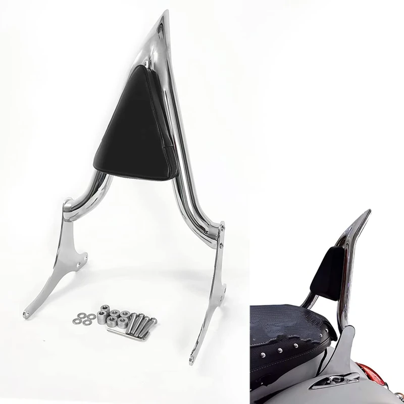 Chrome Sissy Bar Detachable Passenger Backrest Rear Pad Fit for Harley Davidson Touring 1997-2008 Road King Electra Glide Street Glide FLHR FLHX FLHT FLTR [19.7 Inches]