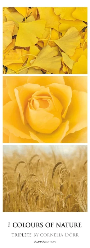 Colours of Nature Triplets 2024 Striped Calendar XXL 25 x 69 cm Picture Calendar in Portrait Format Nature Calendar Wall Planner