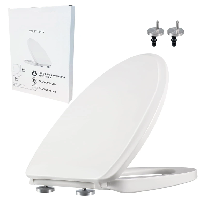 MUU 357 Toilet Seat - White - Oval - Adjustable - Soft Close & Quick Release